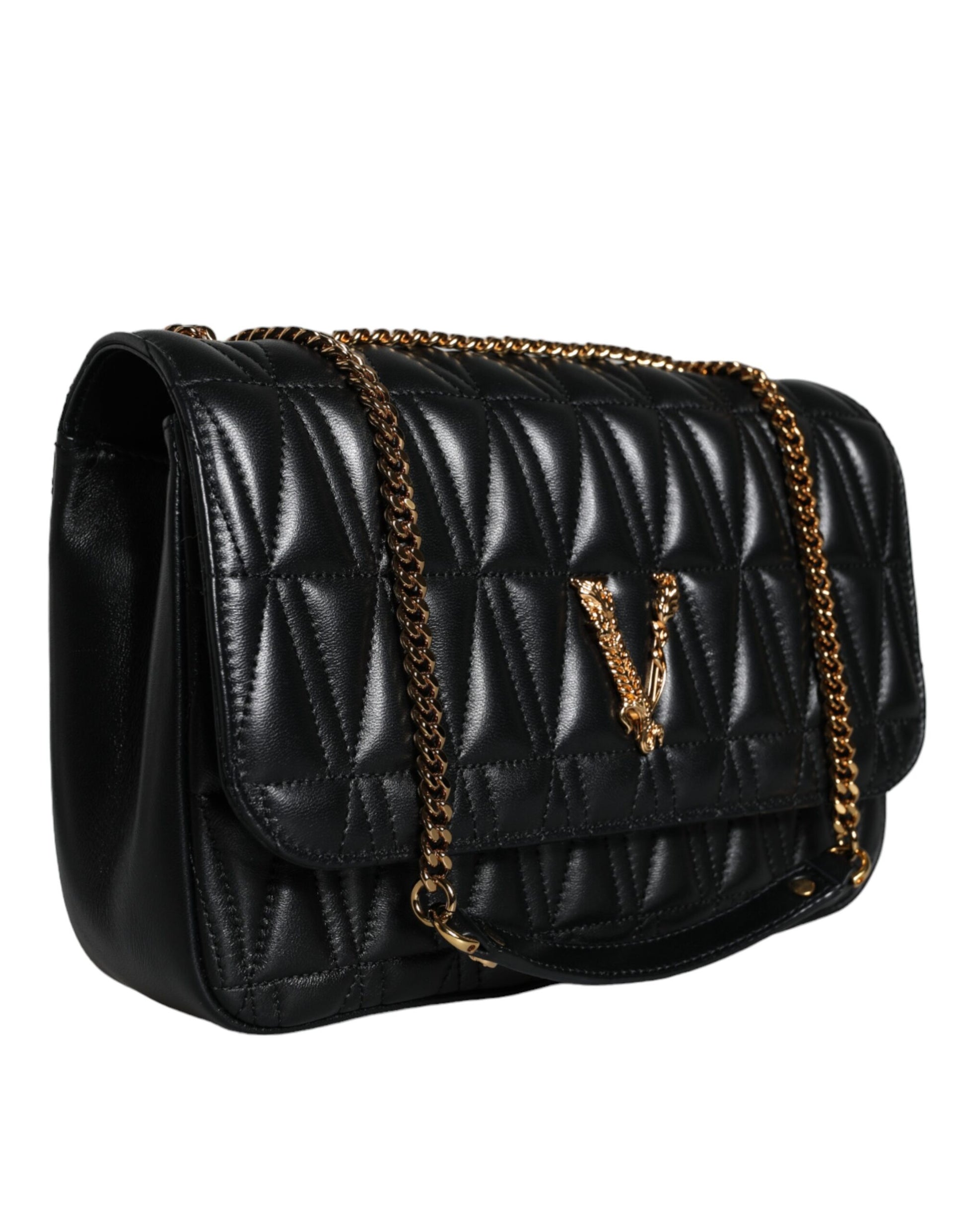 Bolso bandolera mini de piel de napa negra