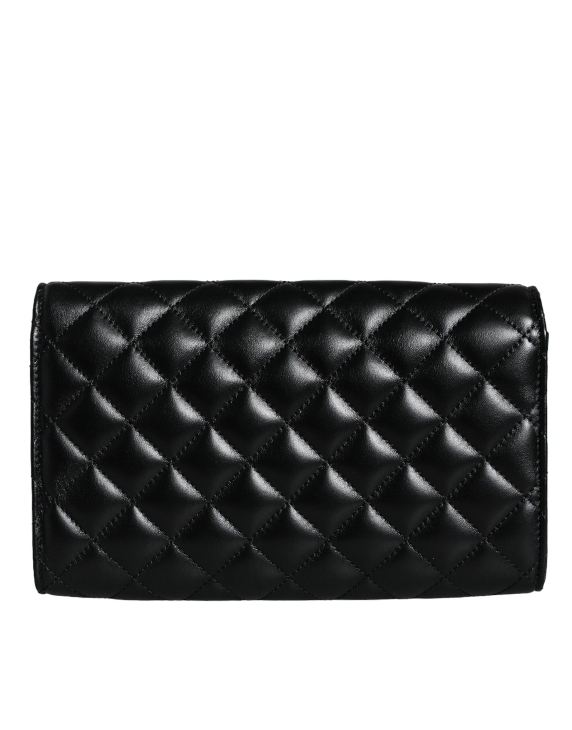 Bolso bandolera de piel de napa acolchada negra