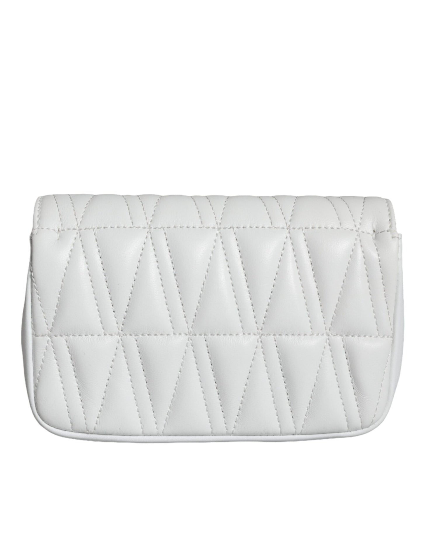 Bolso bandolera de piel de napa acolchada en color blanco