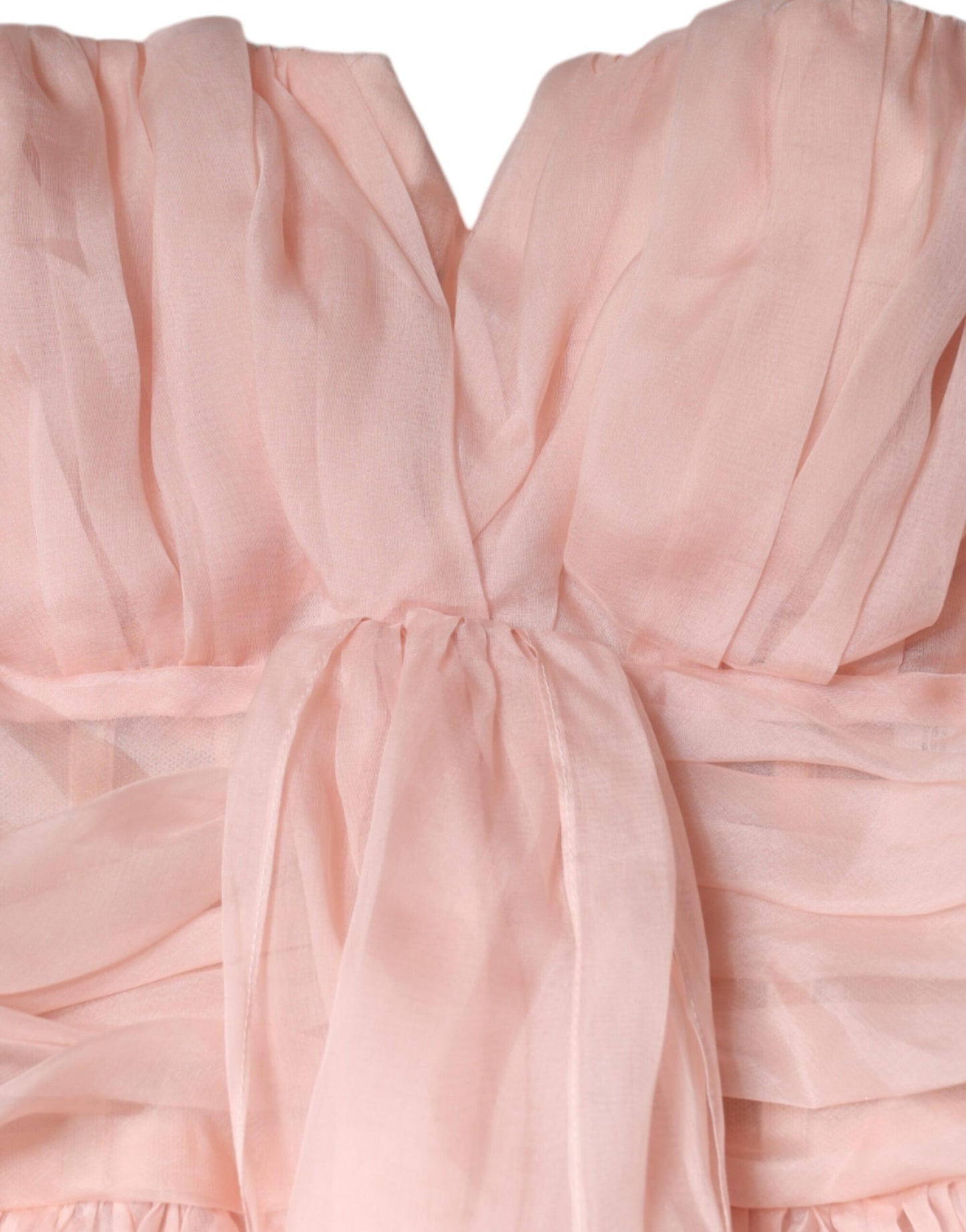 Pink Silk Strapless Maxi A-line Gown Dress