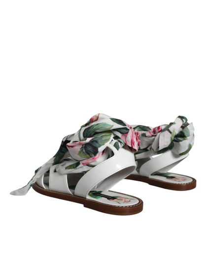 Sandalias cruzadas hasta el tobillo con estampado floral multicolor