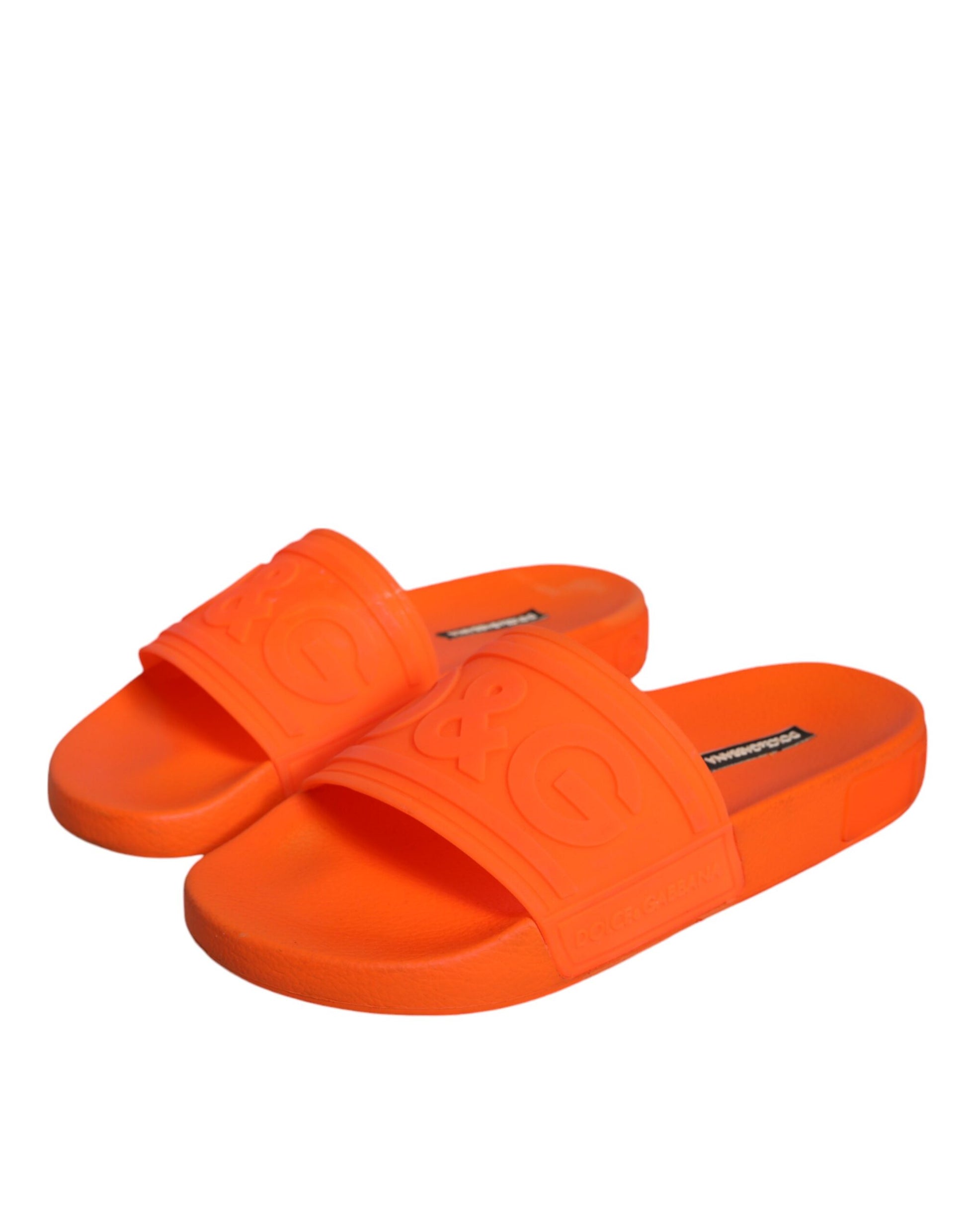 Orange Rubber Slides Sandals Beachwear Shoes