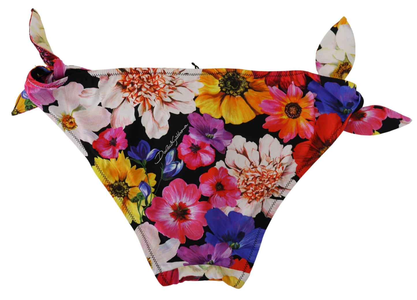 Traje de baño con estampado floral negro, parte inferior de bikini