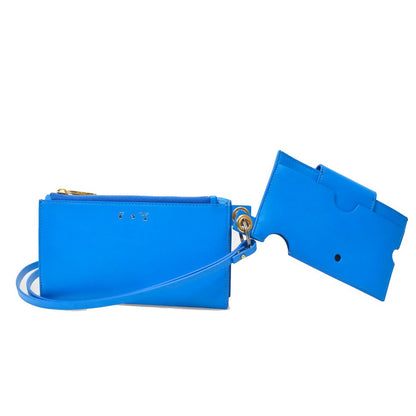 Bolso de hombro de piel azul