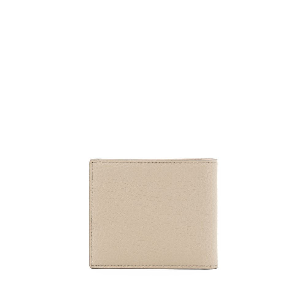 Cartera de piel color beige