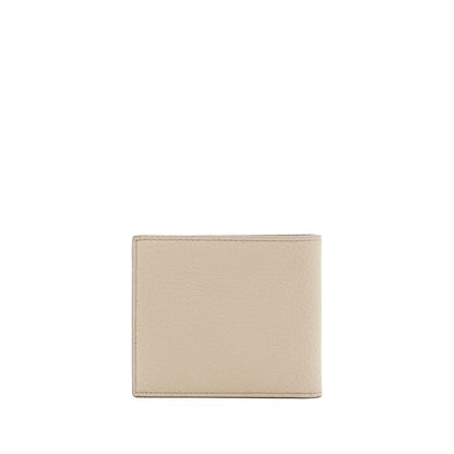 Cartera de piel color beige