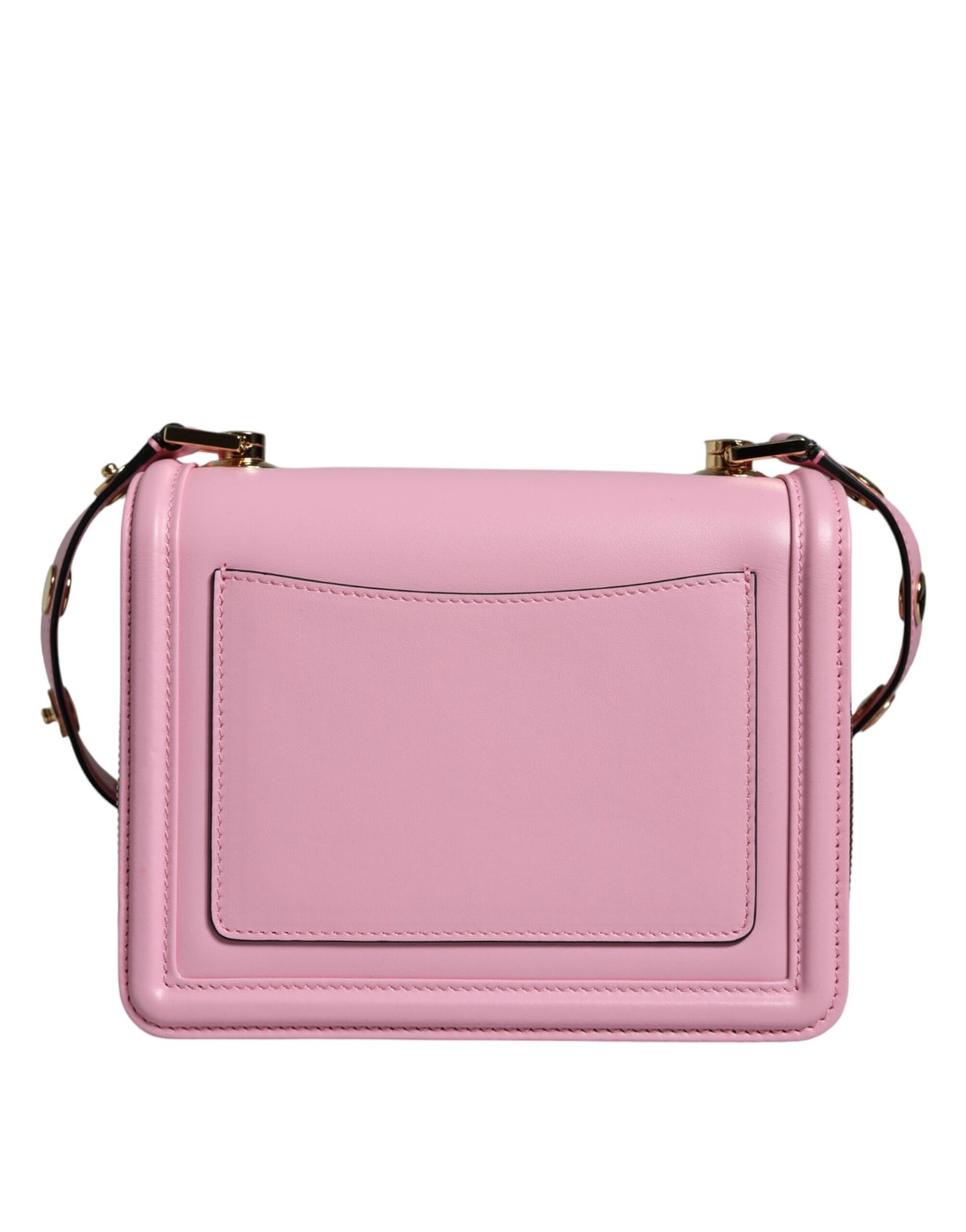 Bolso bandolera con correa tachonada de cuero LOLA en color rosa bebé