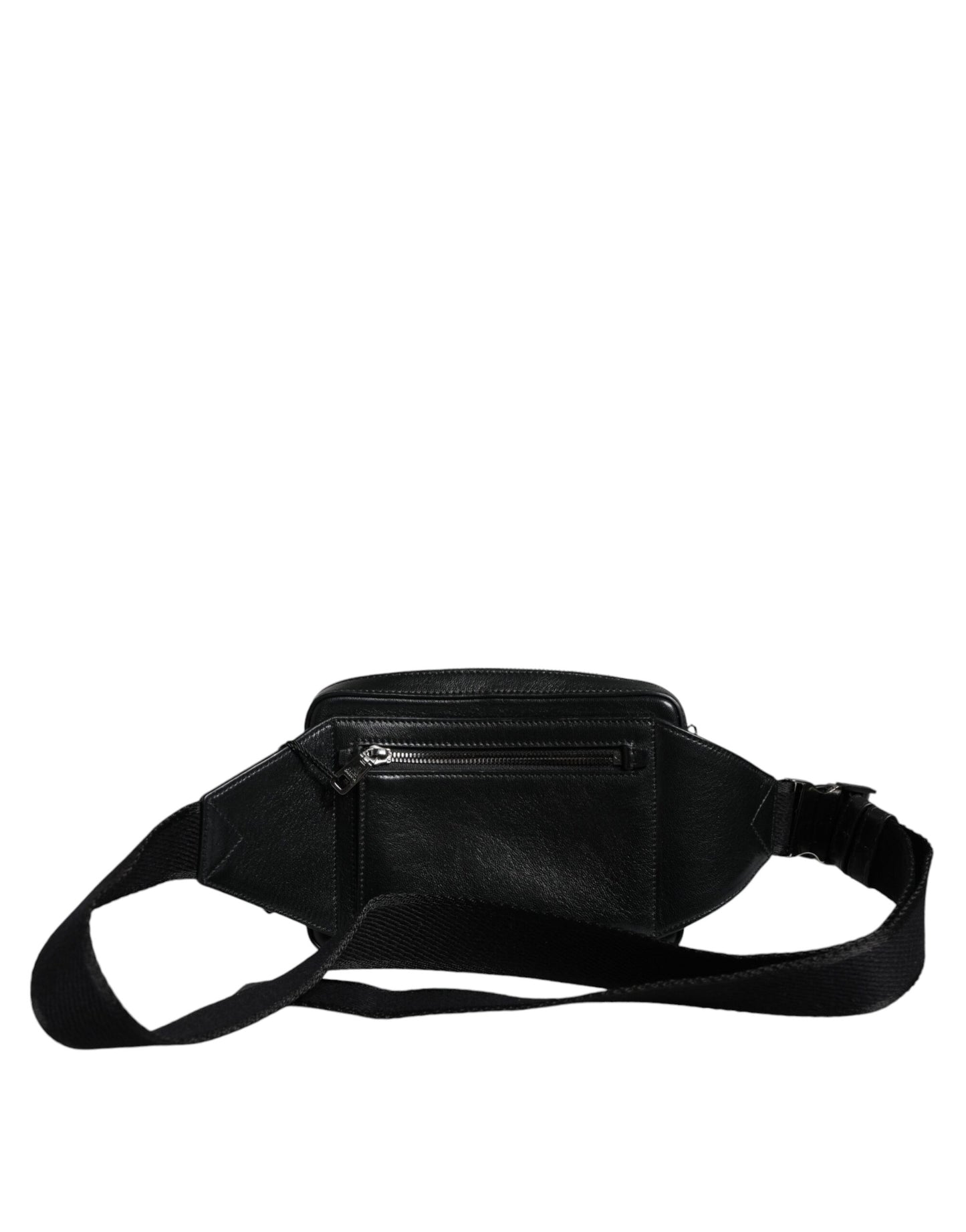 Black Leather LED Logo Belt Waist Fanny Pack Bag