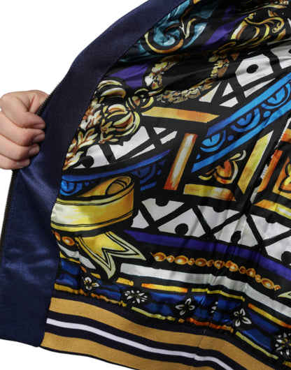 Blue Heraldic Patch Stripe King Bee Sweater