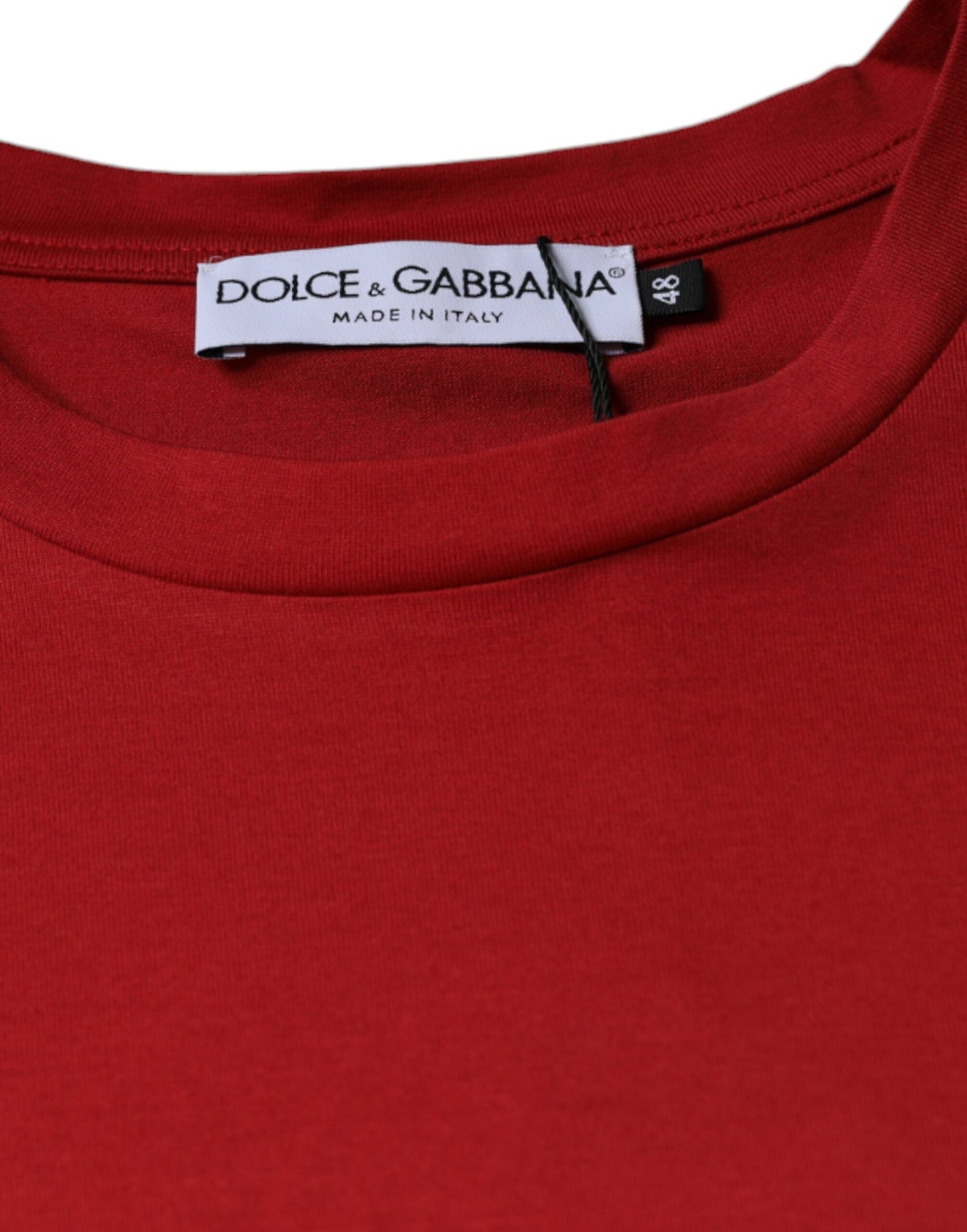 Red Cotton DG Logo Print Crew Neck T-shirt