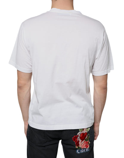 Camiseta informal con estampado del logotipo DG en algodón blanco