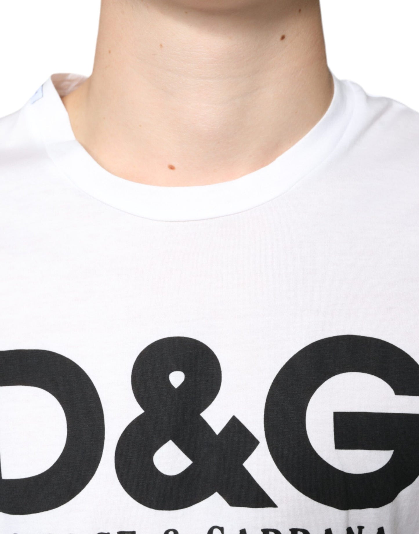 Camiseta informal con estampado del logotipo DG en algodón blanco