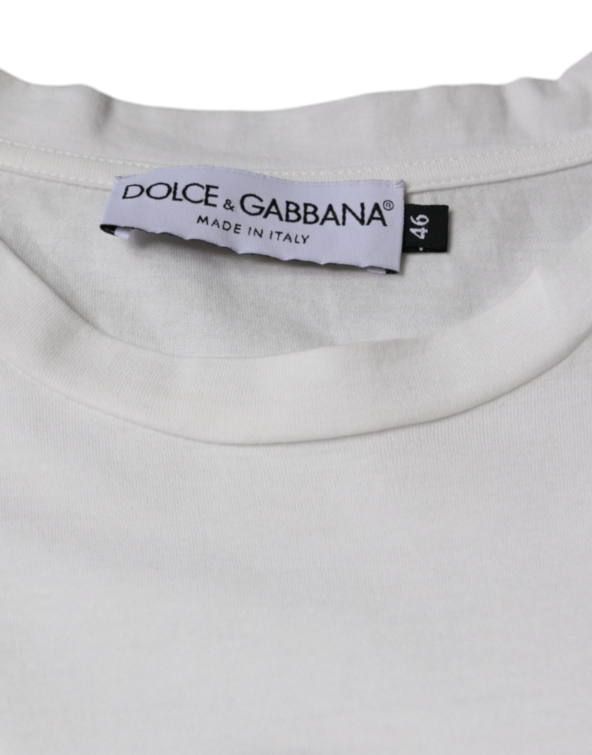 Camiseta informal con estampado del logotipo DG en algodón blanco