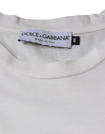 Camiseta informal con estampado del logotipo DG en algodón blanco