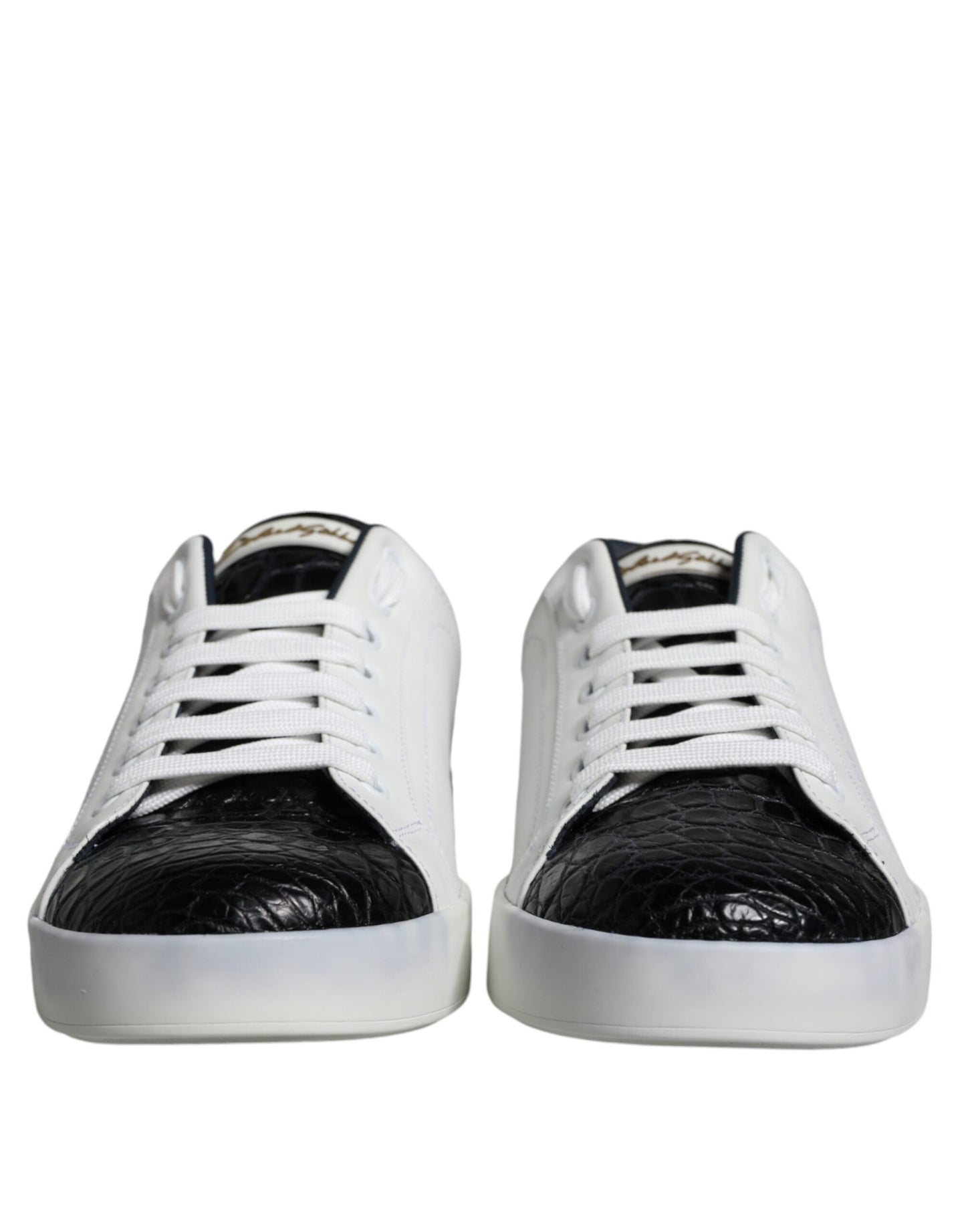 Black Leather Logo Portofino Sneaker Shoes