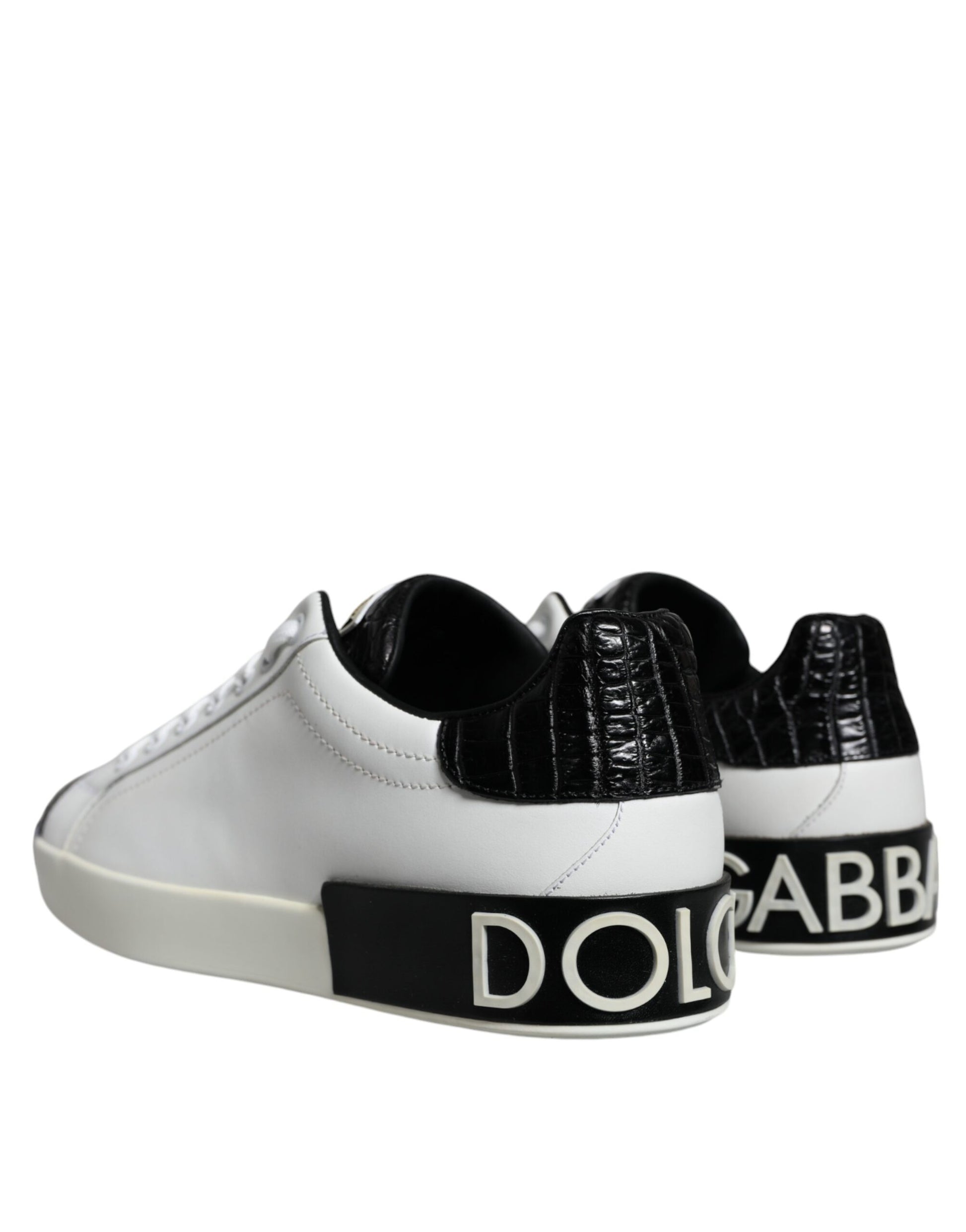 Black Leather Logo Portofino Sneaker Shoes