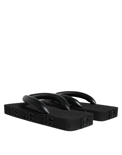 Black Rubber Flip Flops Slide Sandals Shoes