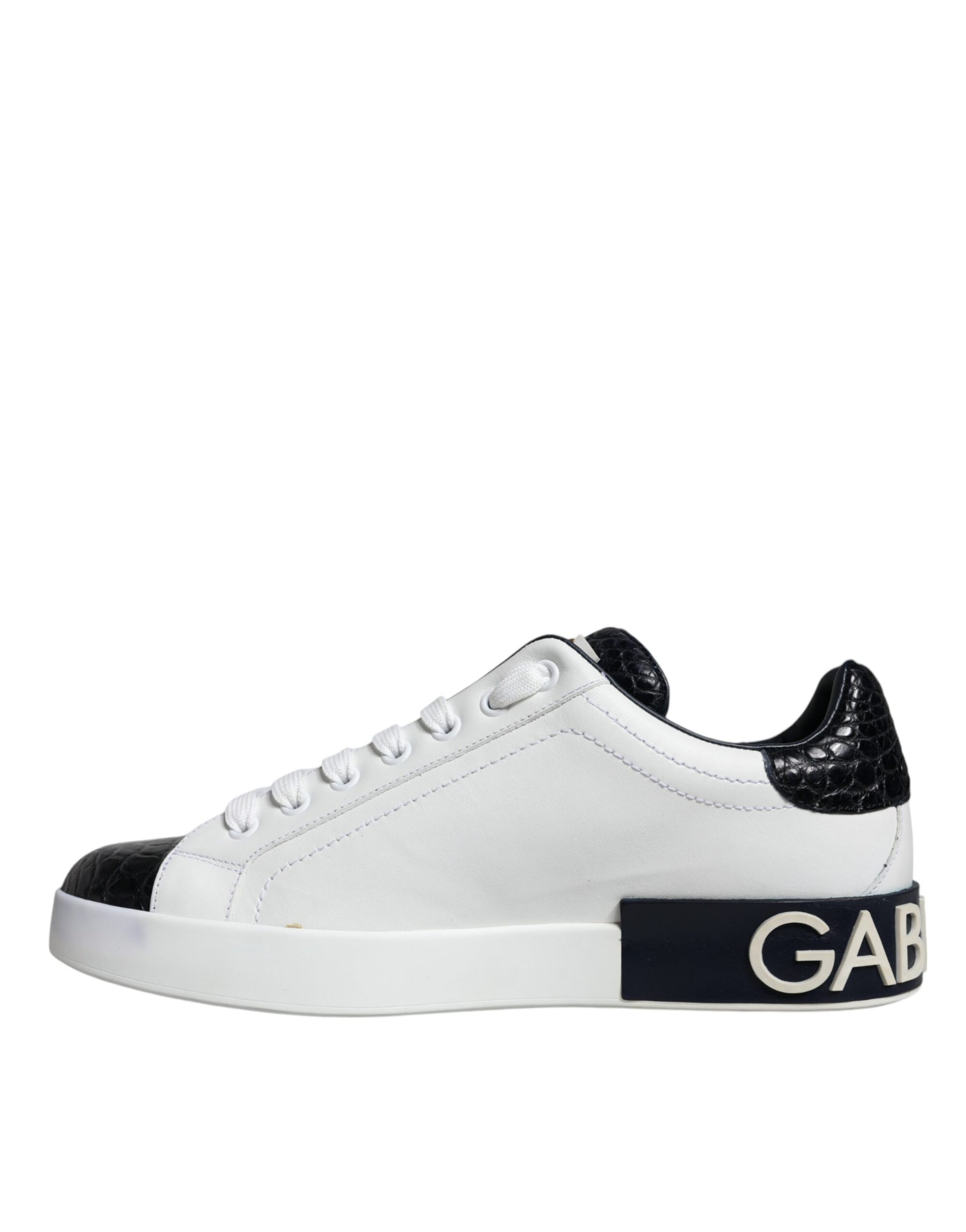 White Leather Logo Portofino Sneaker Shoes