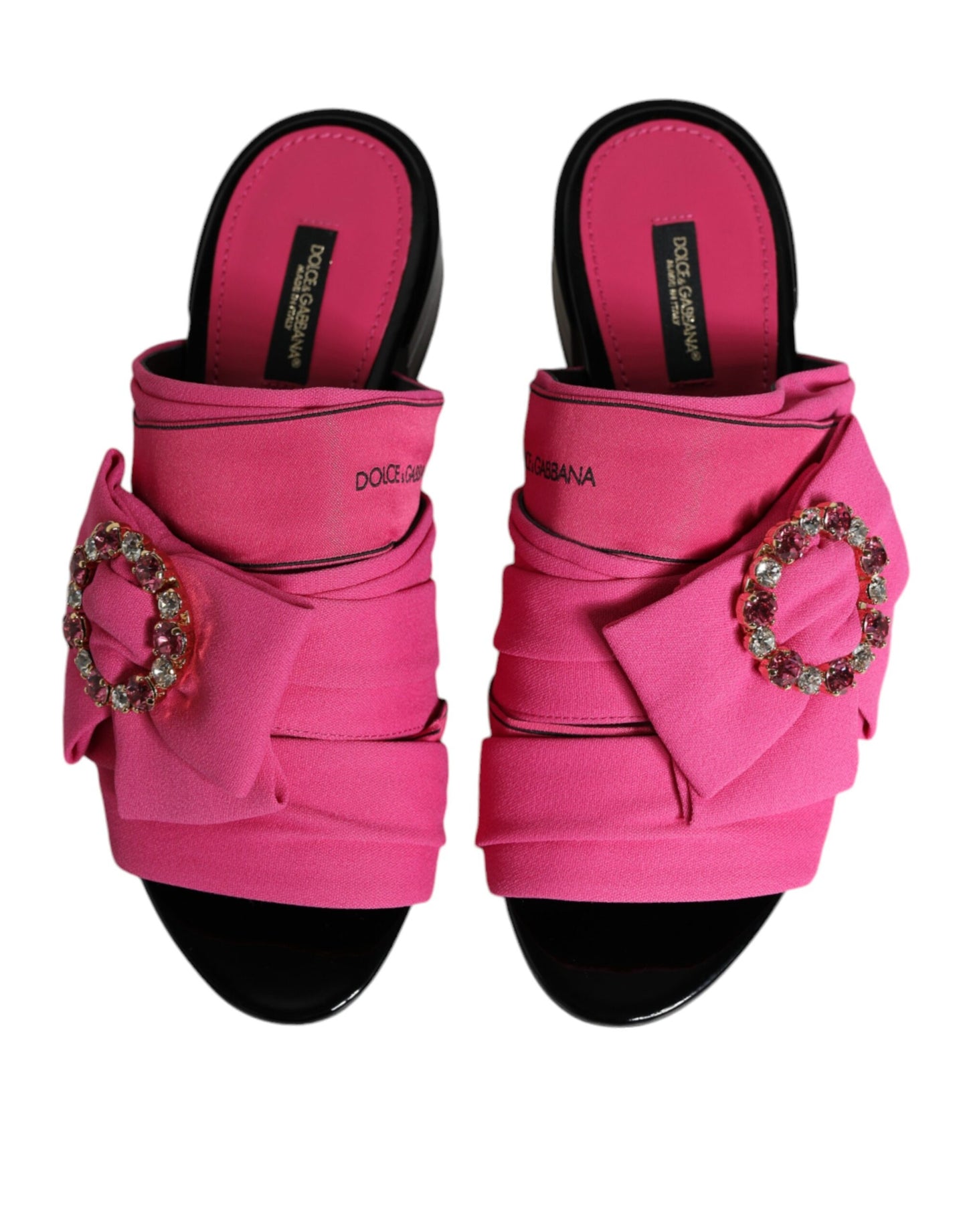 Sandalias con cristales negros y rosas