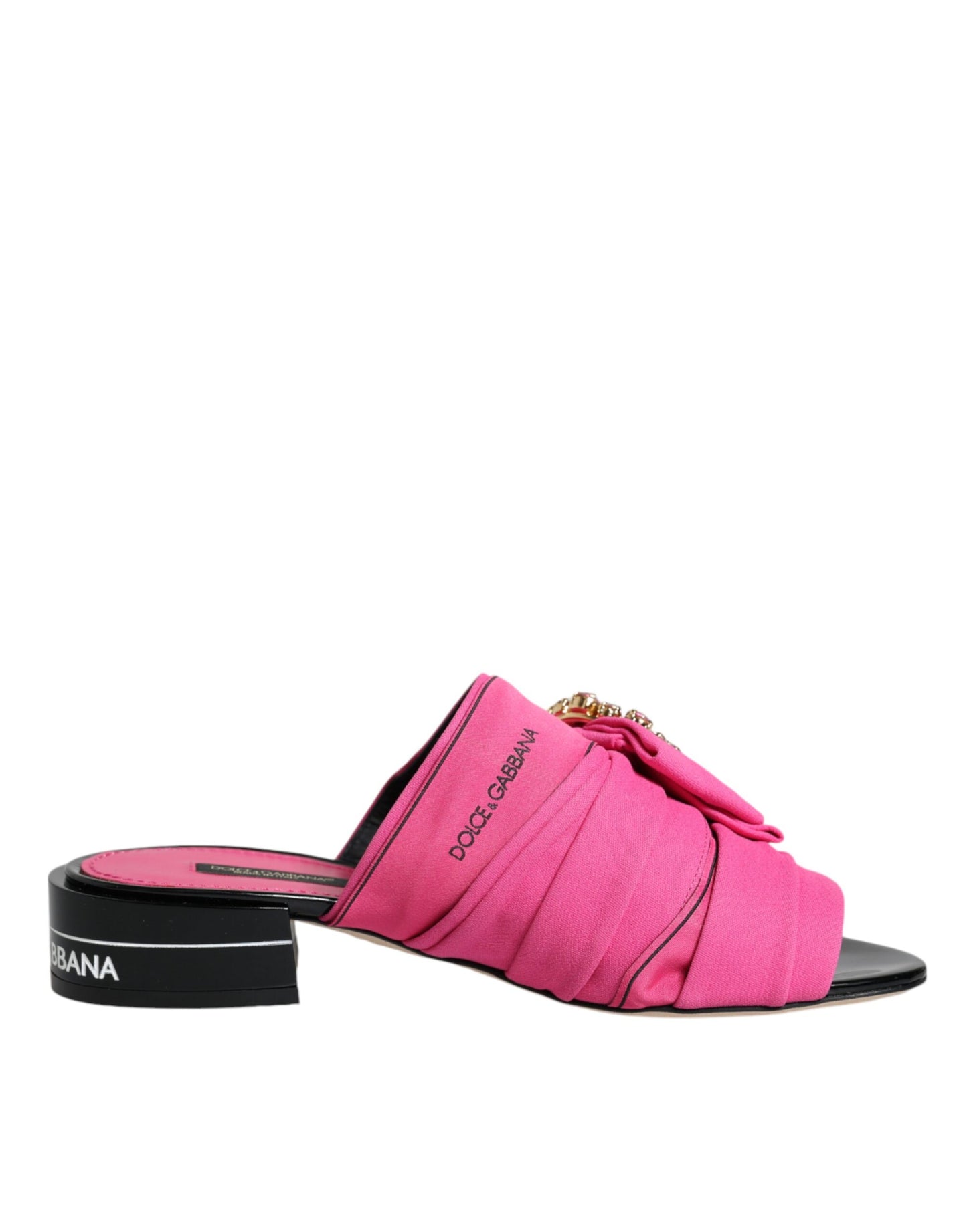 Sandalias con cristales negros y rosas