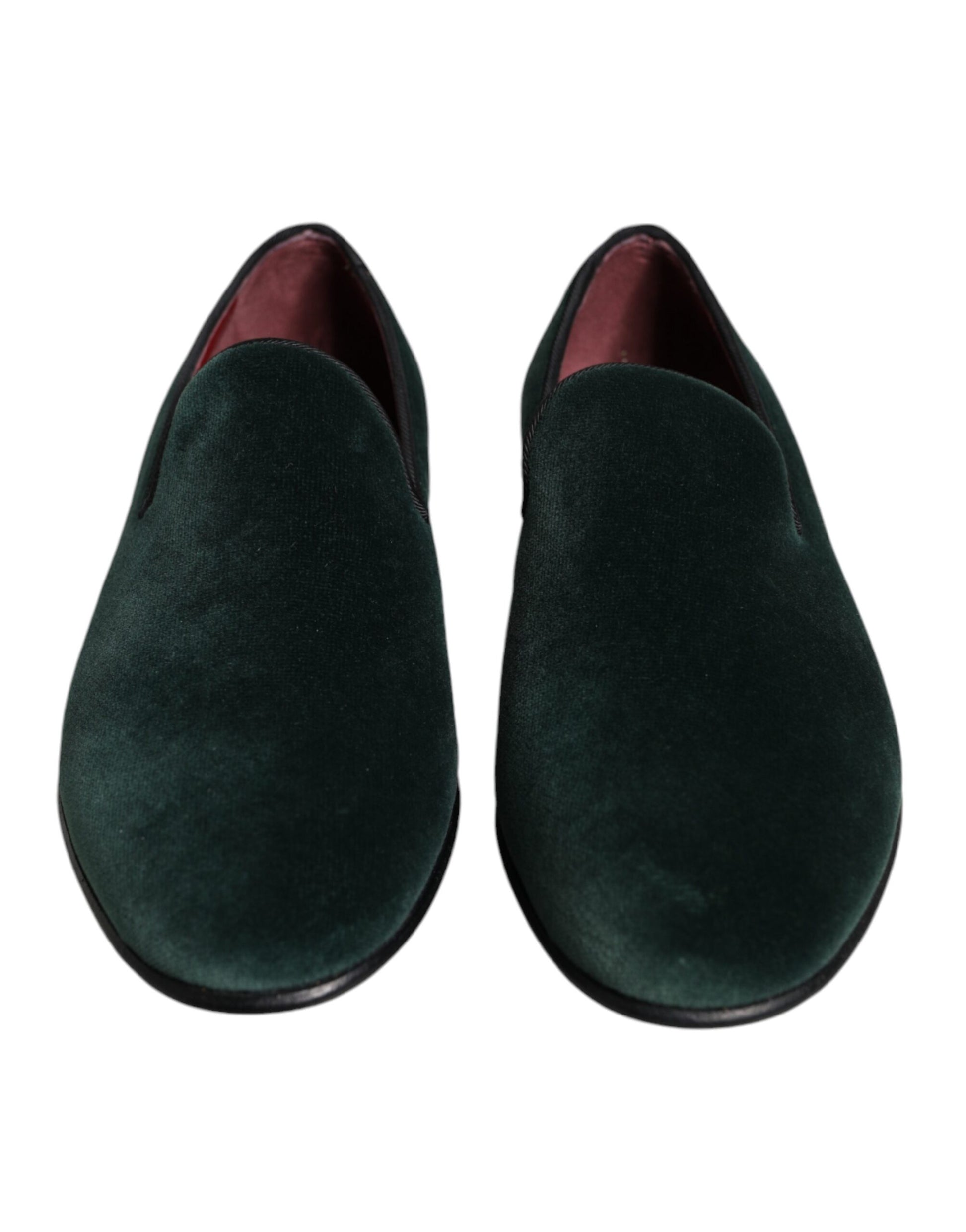 Green Velvet Slip On Loafers Flats Shoes