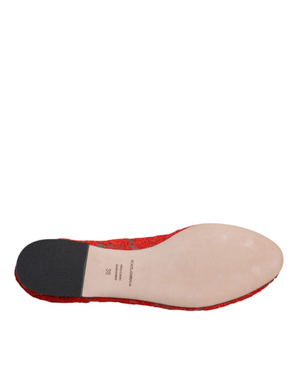 Encaje Rojo Crystal Ballet Flats Mocasines Zapatos