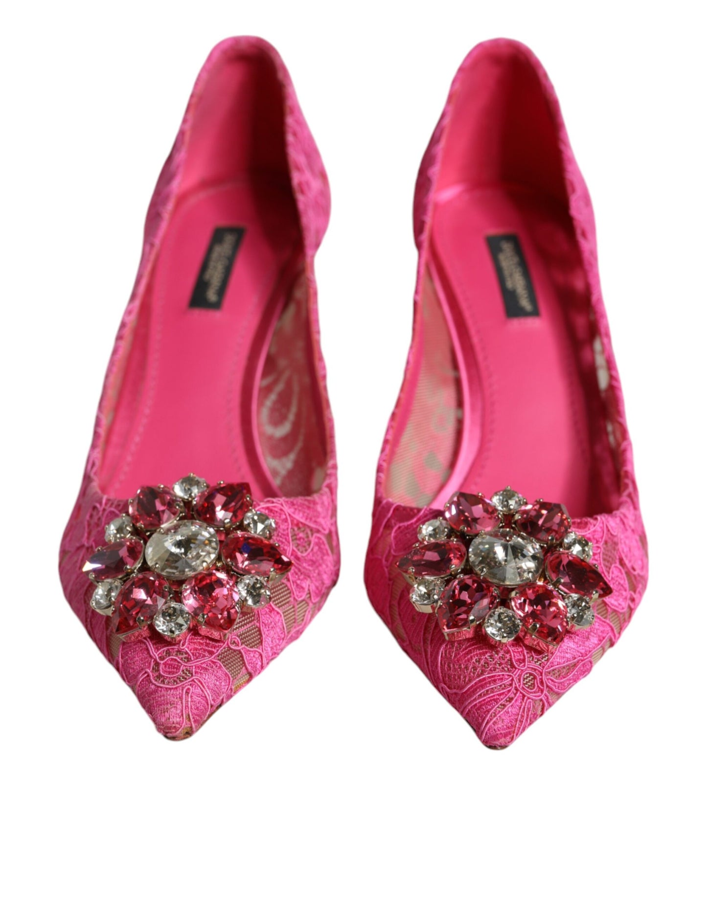 Pink Taormina Lace Crystal Heels Pumps Shoes