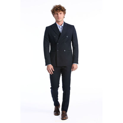 Traje de lana azul para hombre