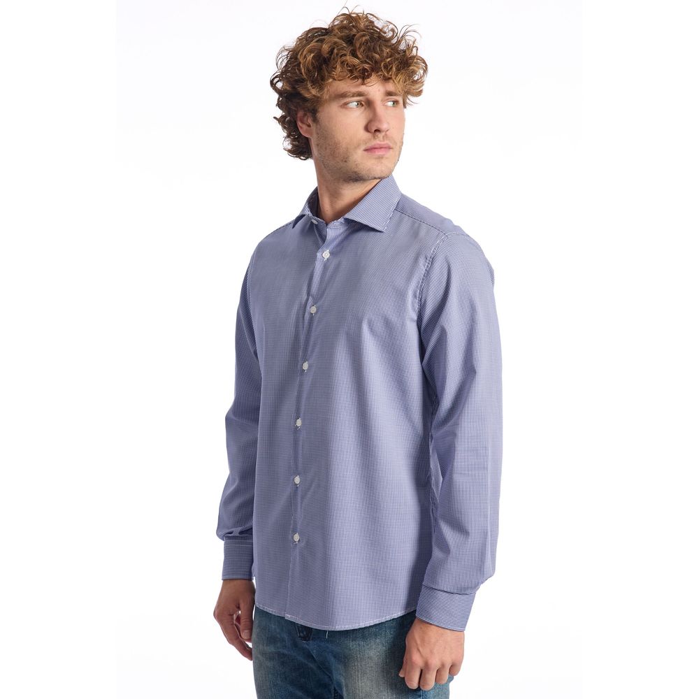 Camisa de algodón azul para hombre