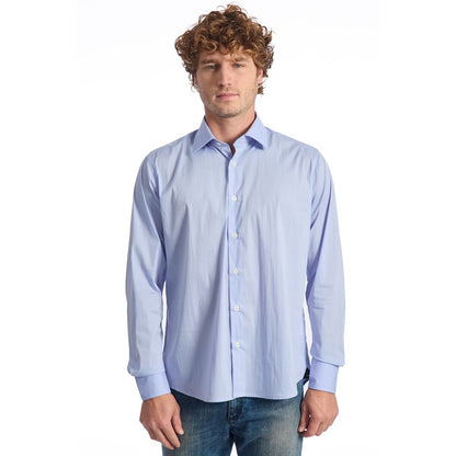 Camisa de algodón azul claro