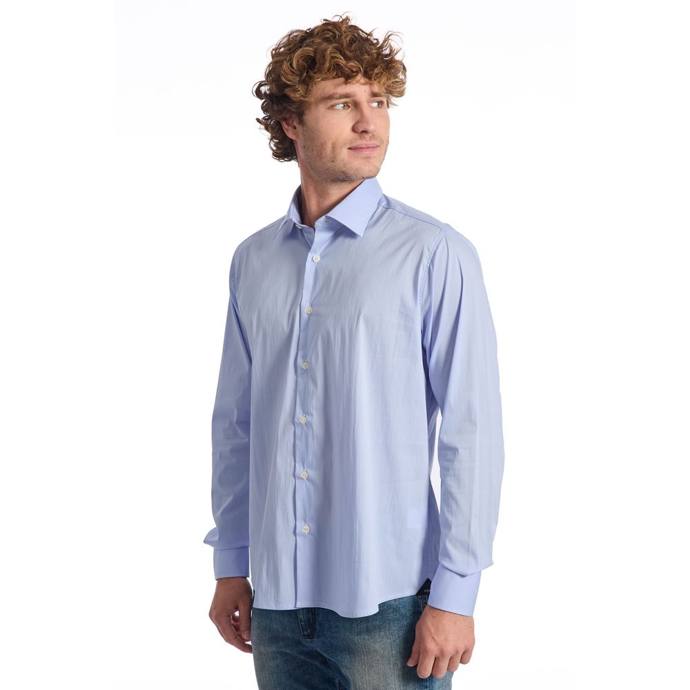 Camisa de algodón azul claro