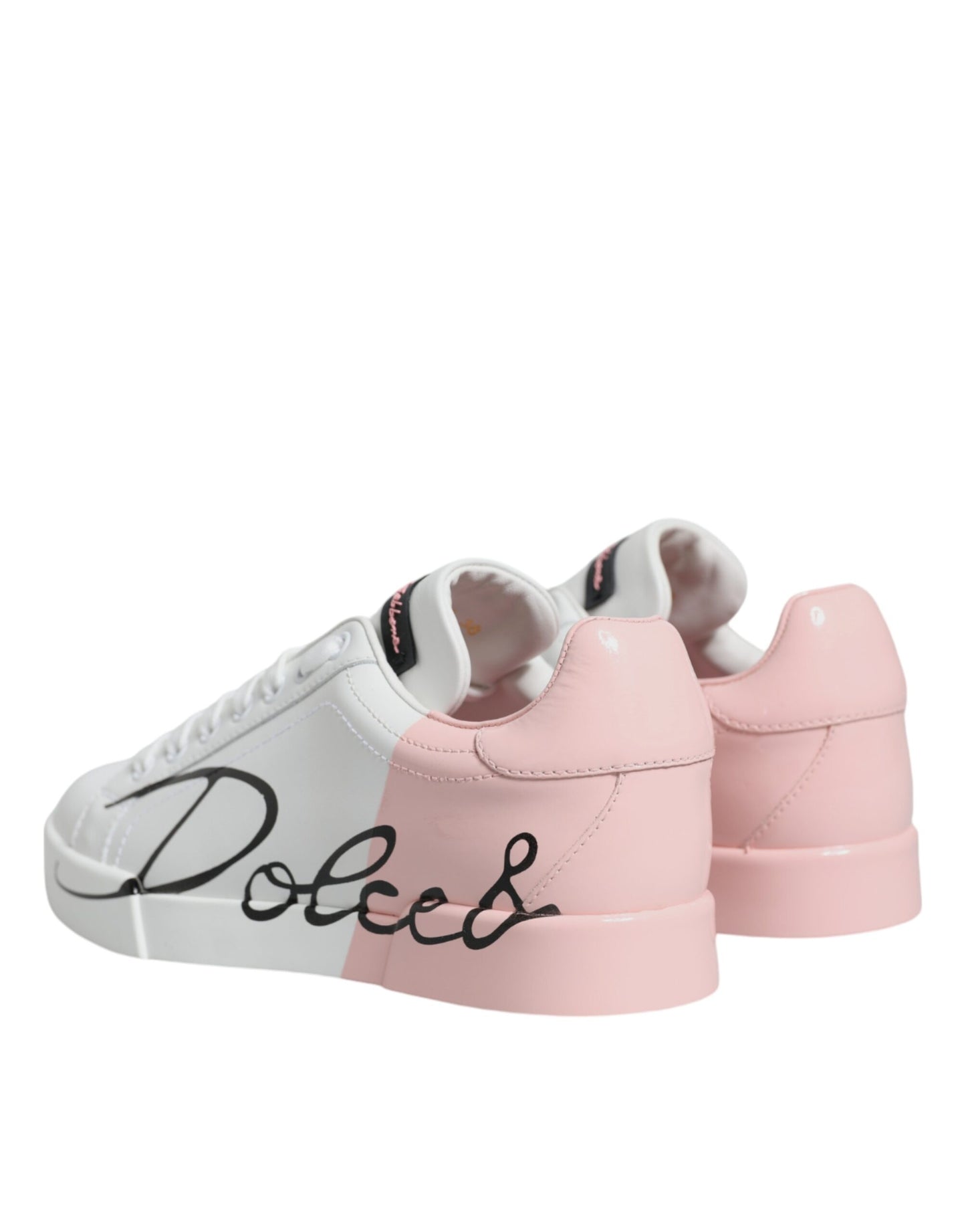 White Pink Portofino Low Top Sneakers Shoes