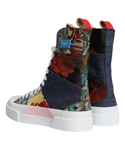 Multicolor Patchwork Logo High Top Sneakers Shoes