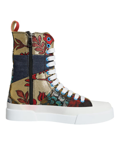 Multicolor Patchwork Logo High Top Sneakers Shoes