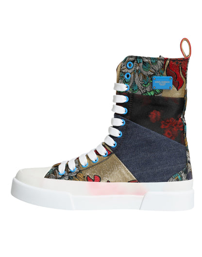 Multicolor Patchwork Logo High Top Sneakers Shoes