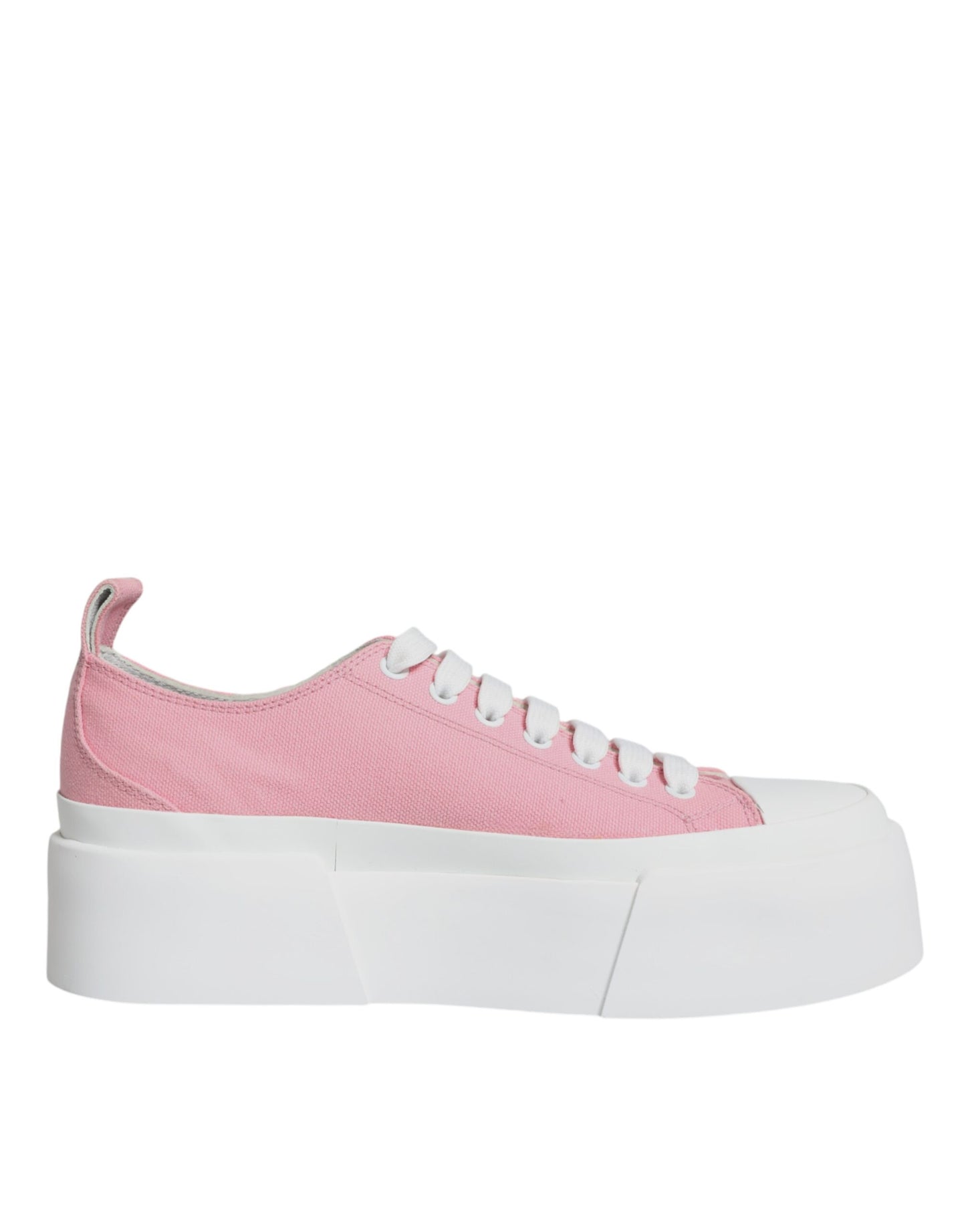 Pink White Canvas Logo Low Top Sneakers Shoes