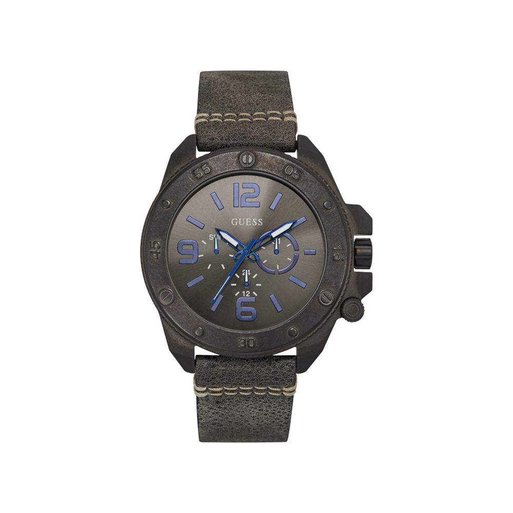 Reloj de piel gris