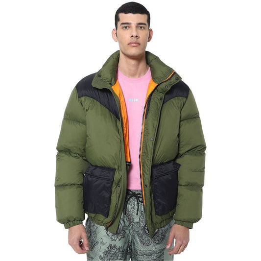 Chaqueta bomber de nailon verde para hombre