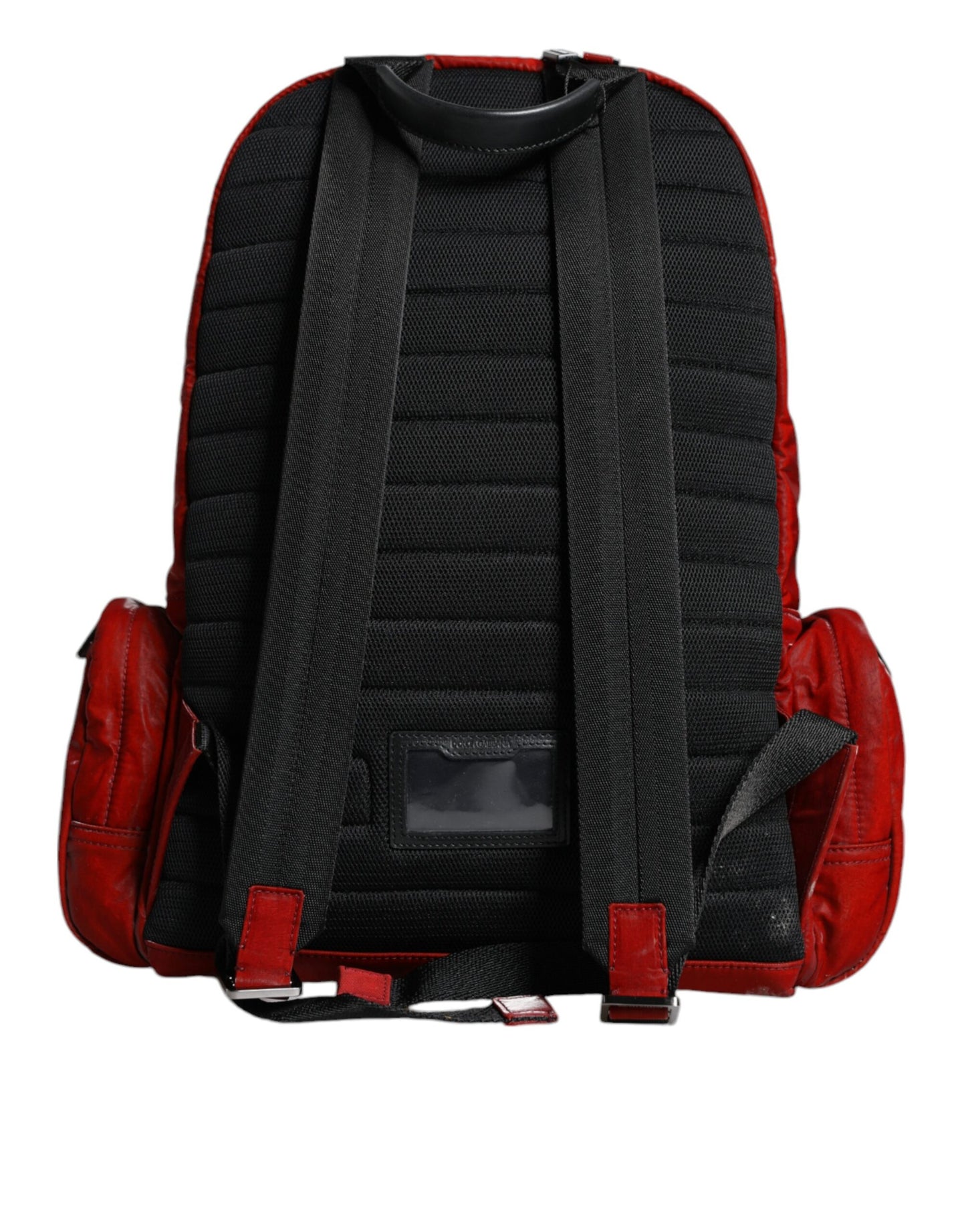 Red Patent Leather Logo Plaque Backpack Bag