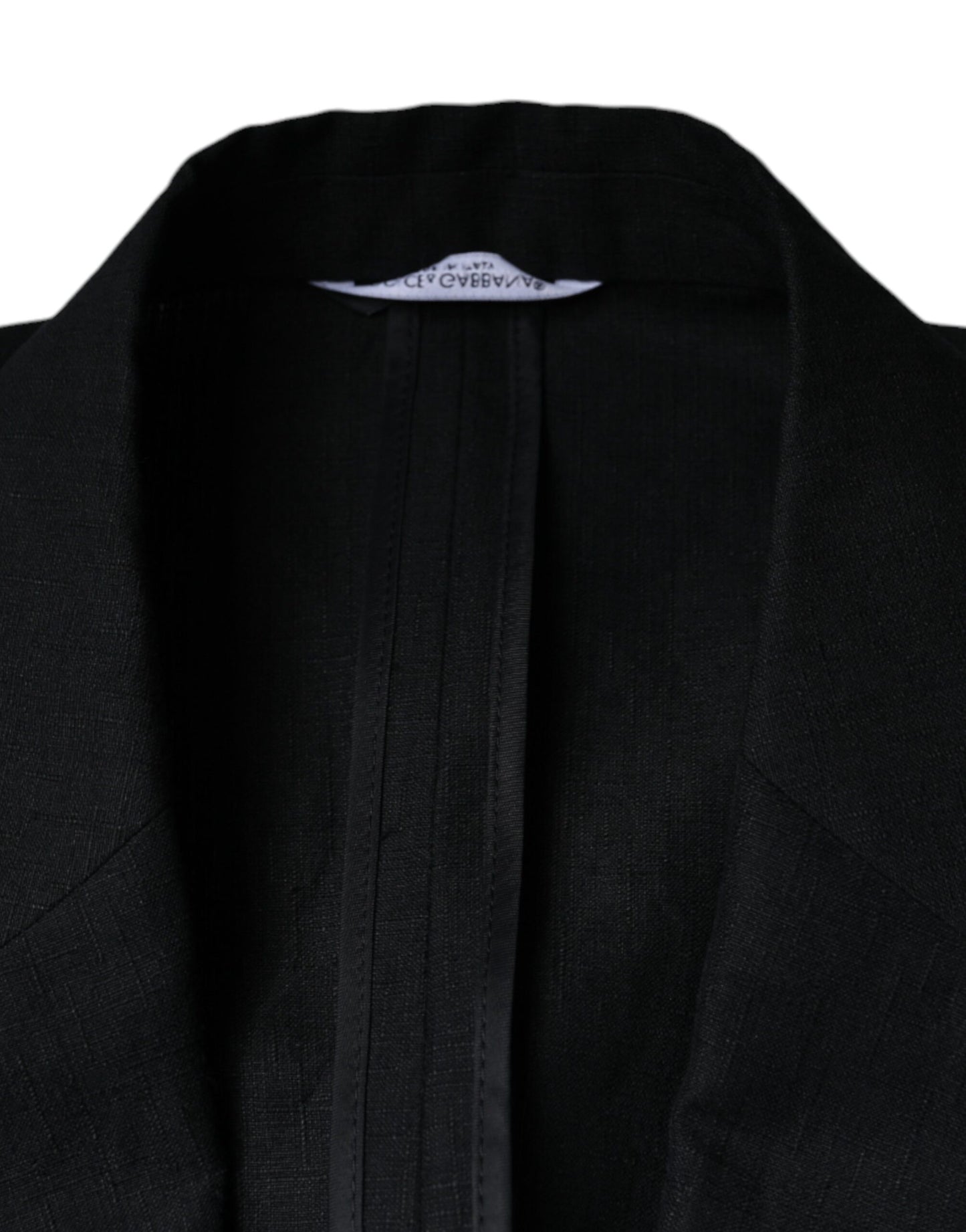 Black Linen Double Breasted Dress Blazer