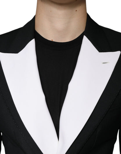 Blazer de vestir blanco negro de un solo pecho