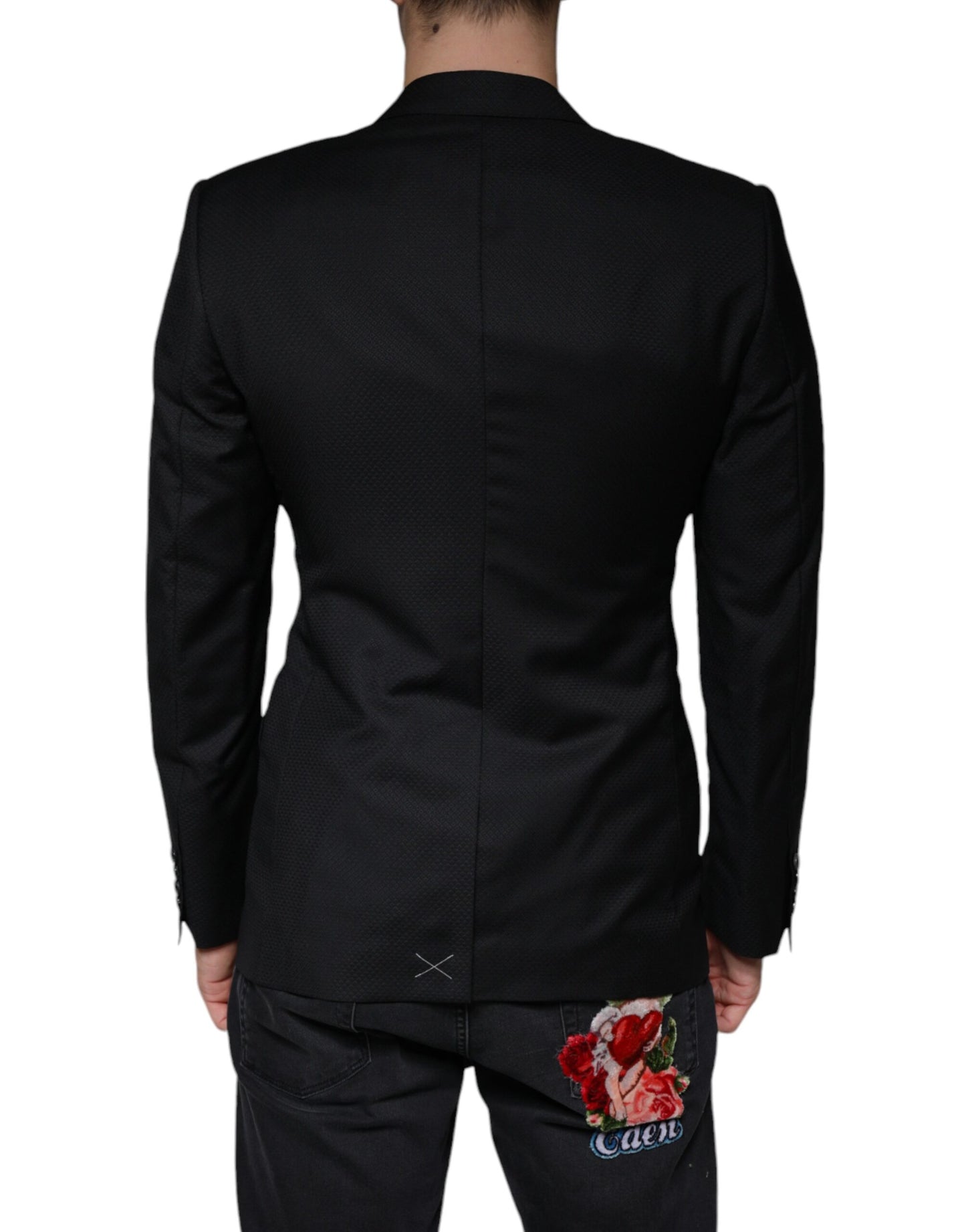 Blazer de botonadura sencilla con estampado de abejas MARTINI en color negro