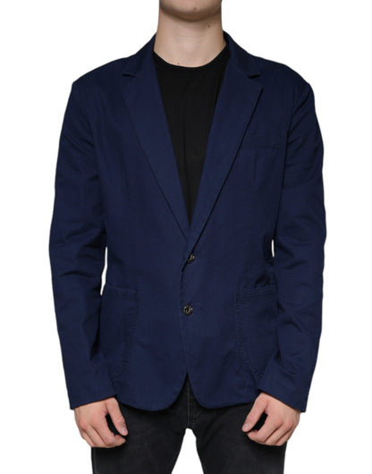 Blazer de vestir de botonadura sencilla con muesca azul