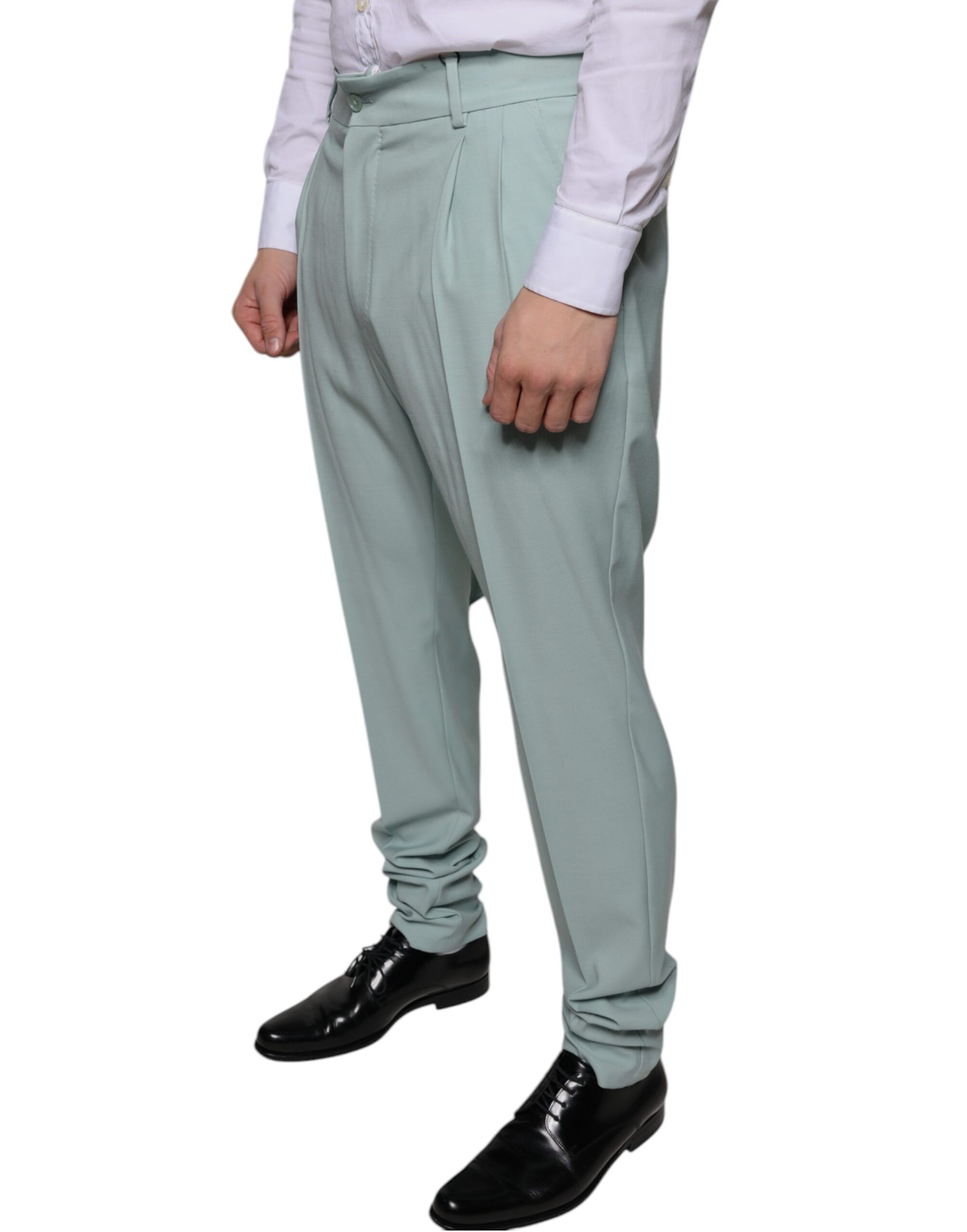 Pantalones de vestir de algodón verde menta