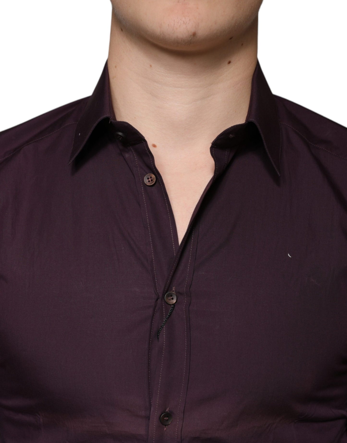 Camisa formal para hombre color violeta oscuro de algodón dorado