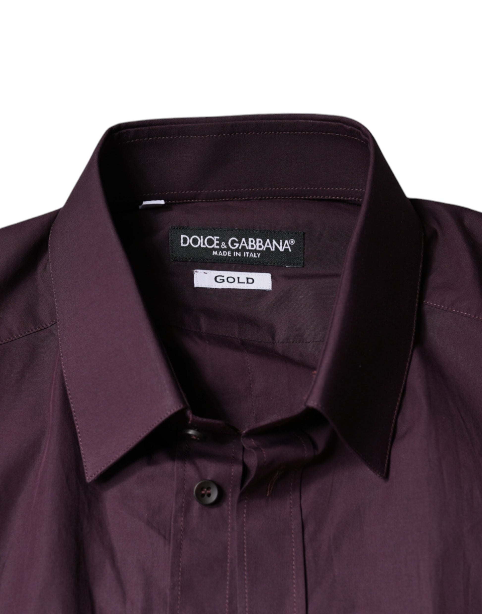 Camisa formal para hombre color violeta oscuro de algodón dorado