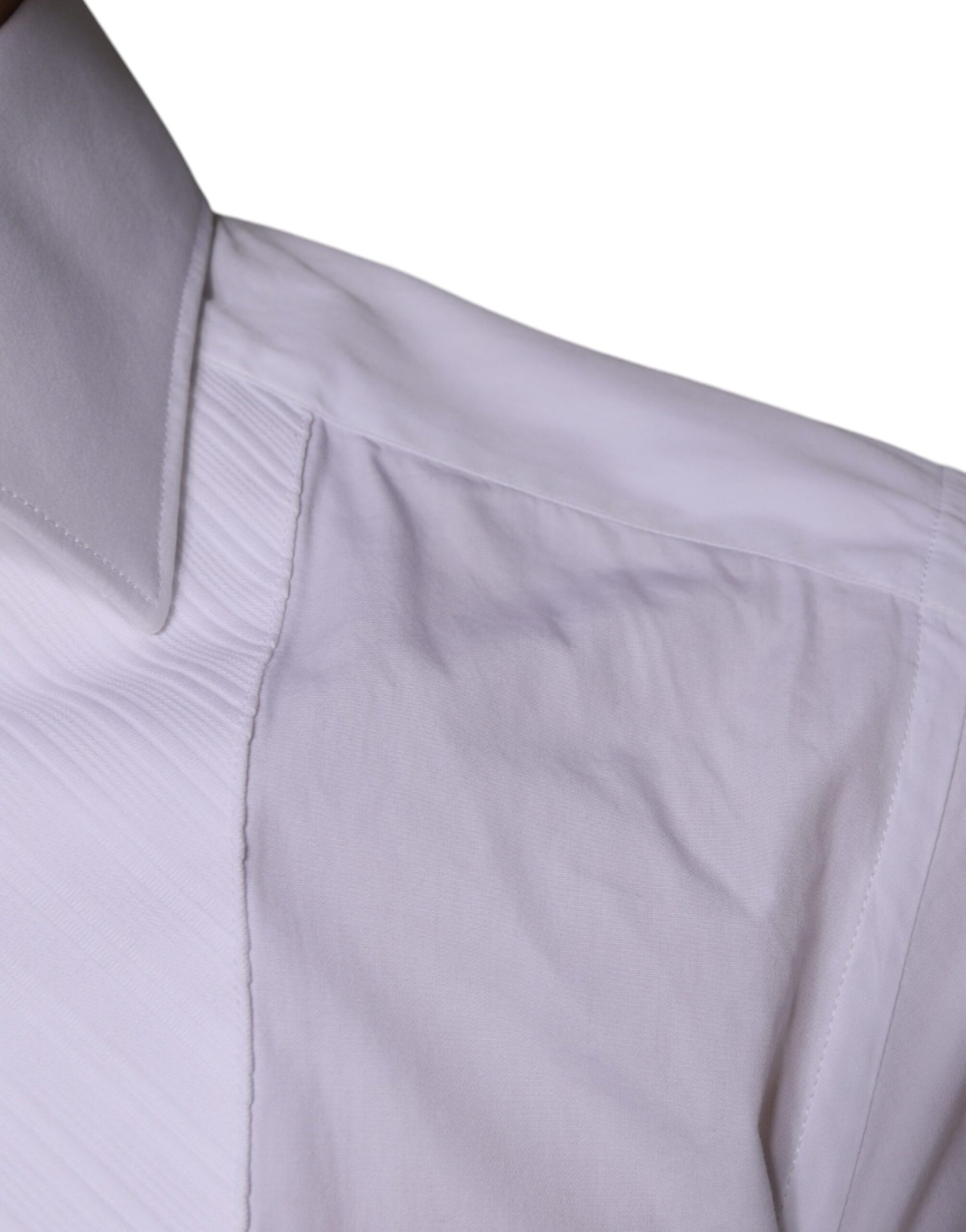 Camisa formal para hombre de popelina de algodón con pechera blanca dorada