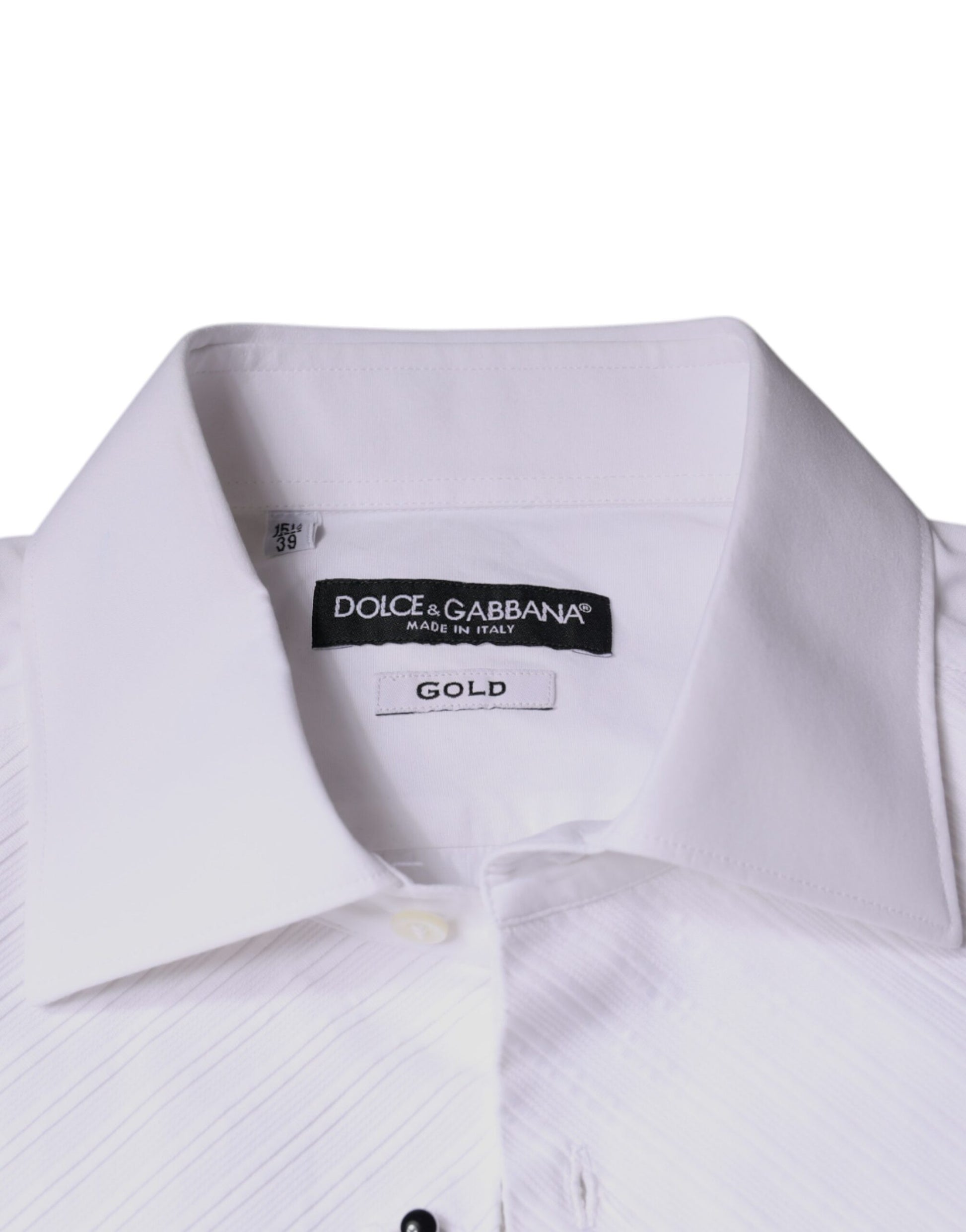 Camisa formal para hombre de popelina de algodón con pechera blanca dorada