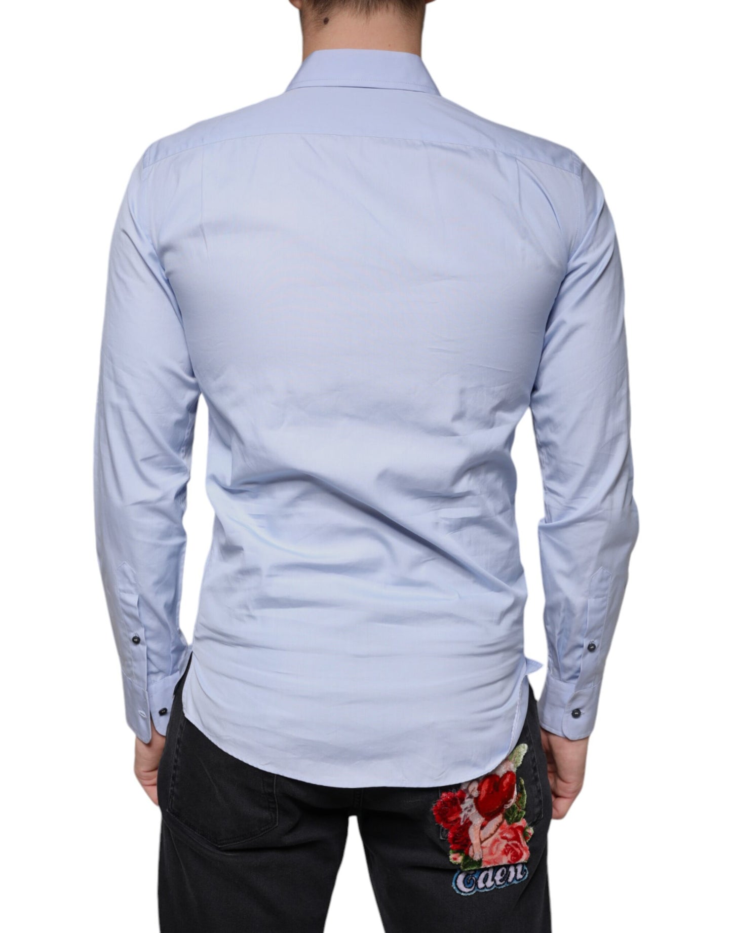 Light Blue Cotton Men Dress Formal Shirt