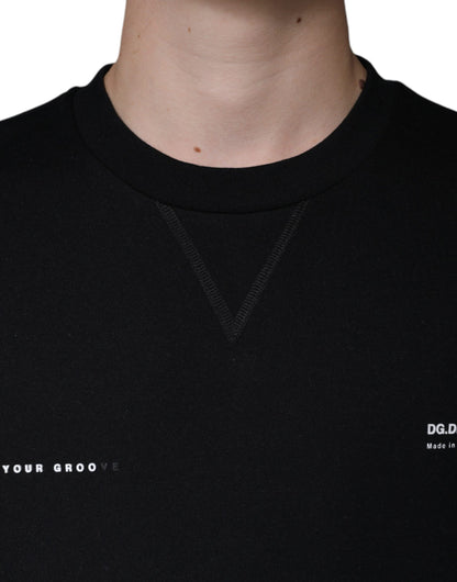 Sudadera de cuello redondo con logotipo negro